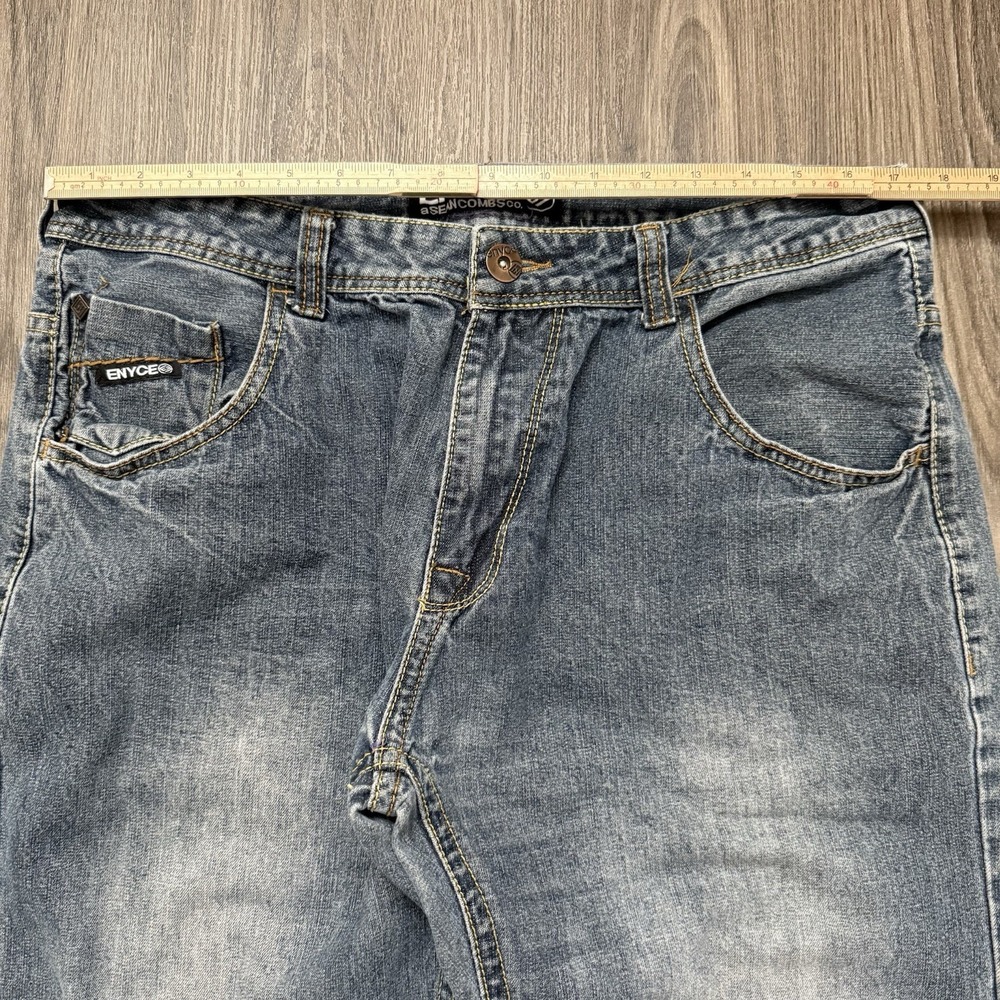 Enyce Jeans Mens 35x30(tag32)Blue Baggy Skater Street Urban Embroidery Y2K - Picture 8 of 14